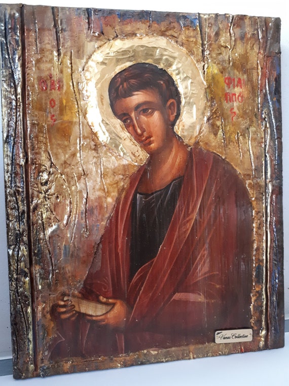 Saint St. Philip Phillipos Fillipos Icon-Greek Orthodox Byzantine Greek Icons