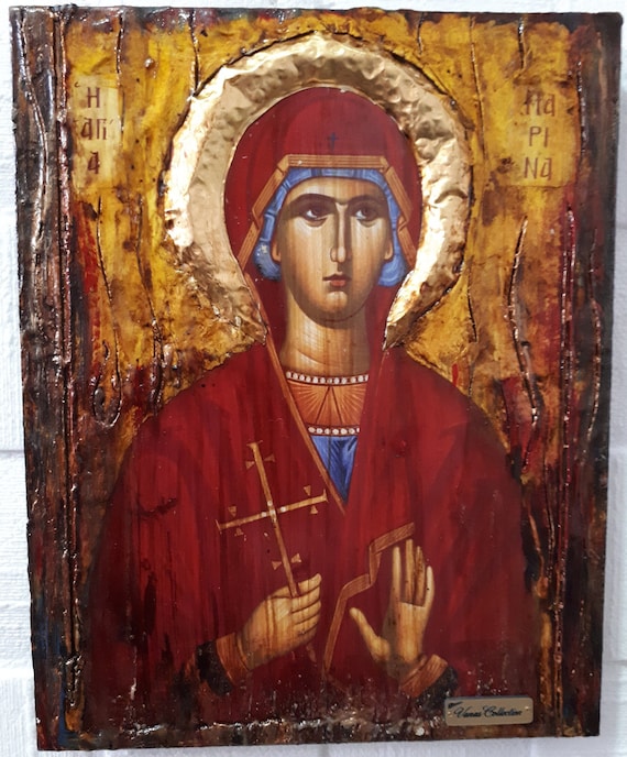Saint St. Marina the Great Martyr Icon -Greek Orthodox Byzantine Icons