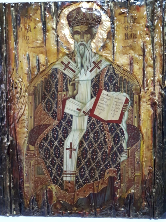 Saint St. Parthenius Parthenios Bishop of Lampsakos Icon-Greek Christian Orthodox Icons