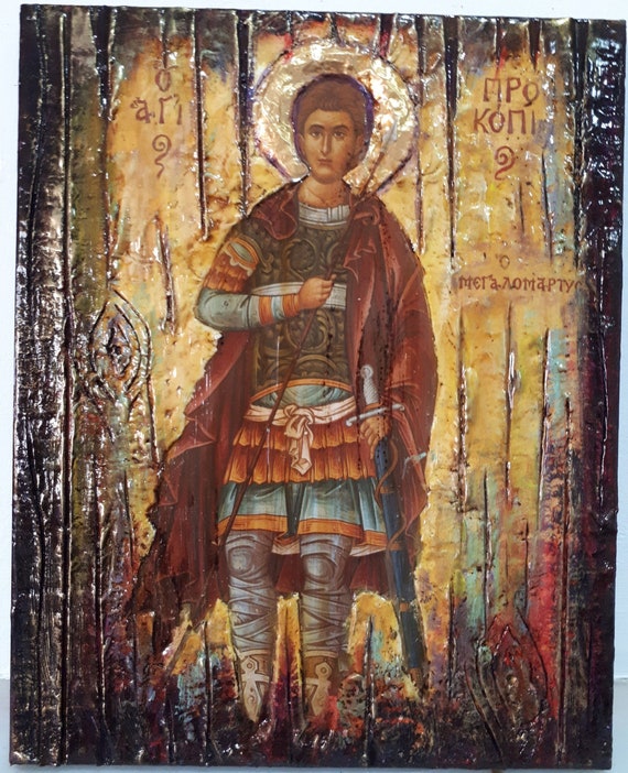 Saint Procopius the Great Martyr Icon-Prokopios Orthodox Greek Christian Icons