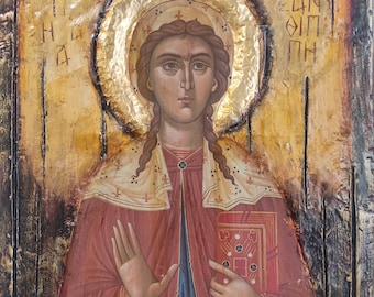 Icona di Santippe - Icone in stile antico greco-ortodosso bizantino fatte a mano