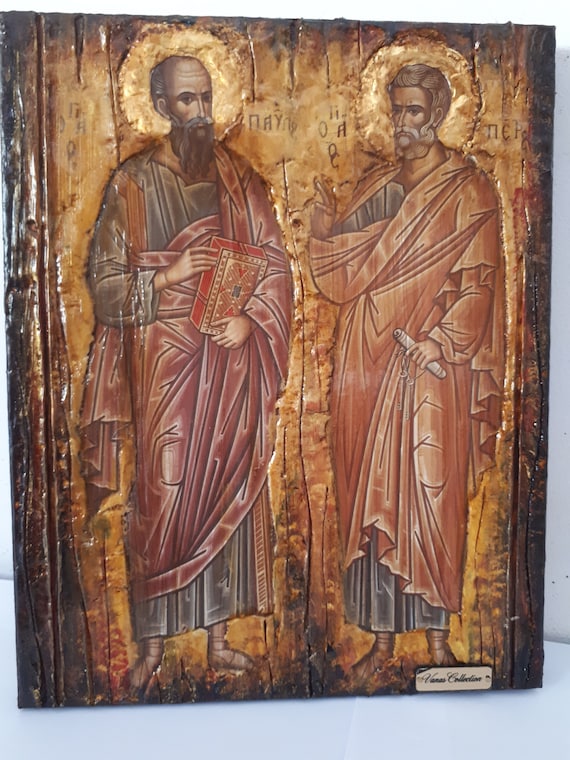 Saints Peter and Paul the Apostles Icon-Greek Russian Byzantine Orthodox Icons