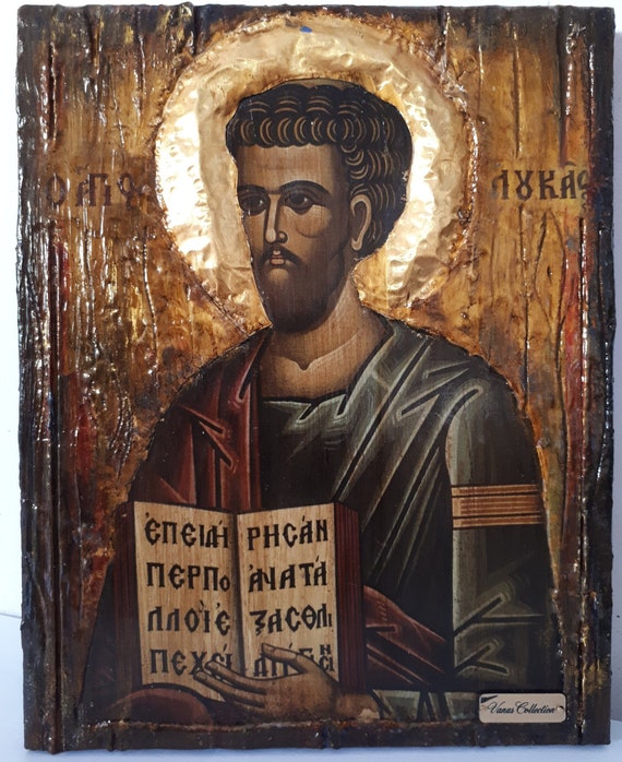 Saint St Luke Saint Lukas Handmade Christian Orthodox Byzantine Icon Religious