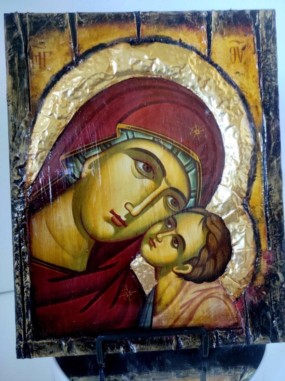 Virgin Mary Glykofilousa - Glykophilousa- Greek Orthodox Byzantine Icons Wedding Gift