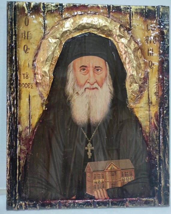 Saint Sophrony of Essex Icon-Greek Orthodox Byzantine Christian Icons.