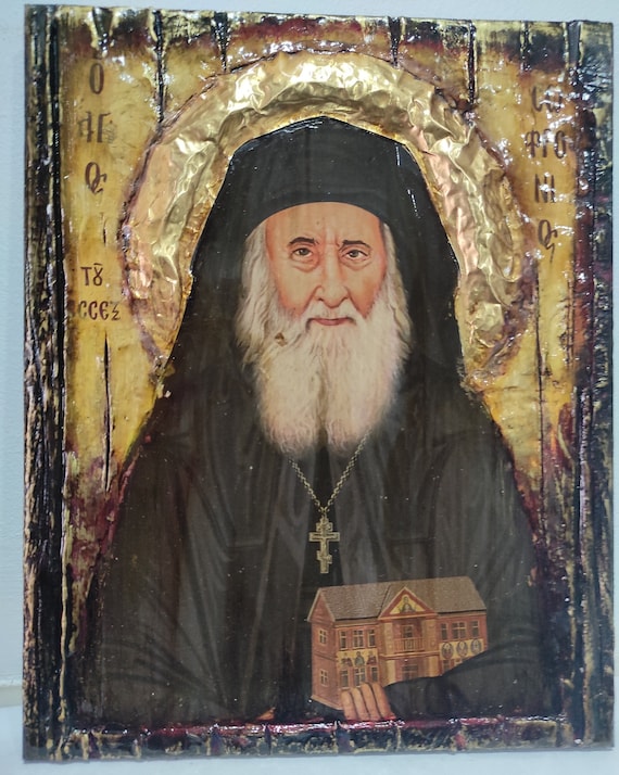 Saint Sophrony of Essex Icon-Greek Orthodox Byzantine Christian Icons.