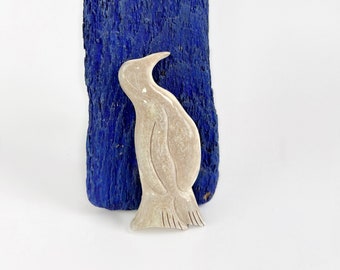 Penguin Pin Carved Antler Wildlife Jewelry Penguins Brooch Penguin Gift Nature Lover Caribou Antler Handmade Jewelry Marine Life Art