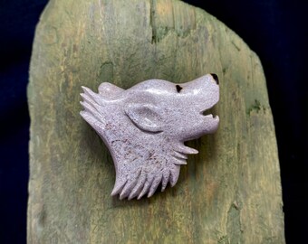 Wolf Jewelry Carved Pin Wolf Head Howling Wolf Brooch Hand Carved Antler  Wildlife Pin Handmade Jewellery Antler Wolves Nature Lover Gift