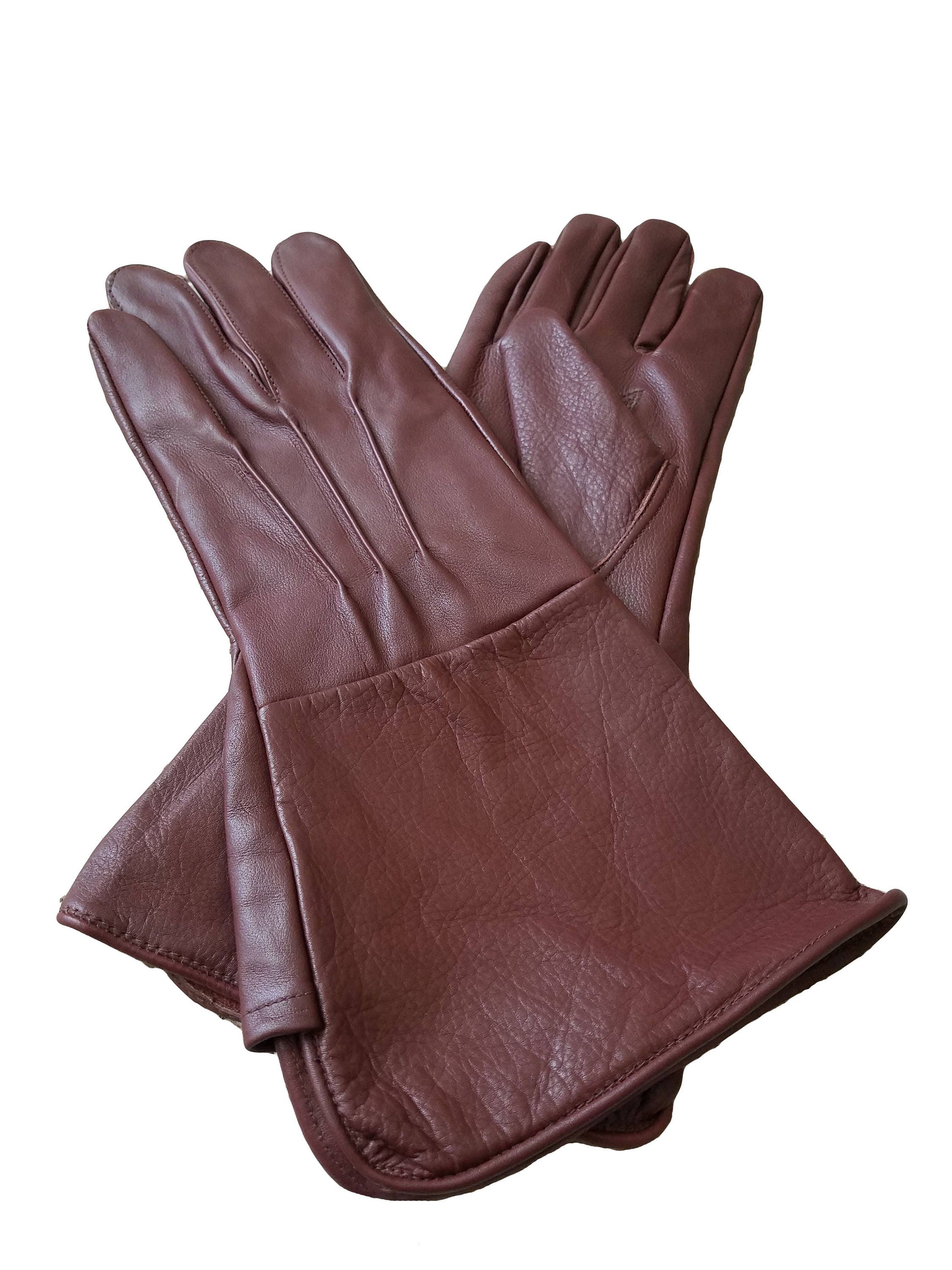 Medieval Renaissance Gauntlet oxblood leather gloves long arm Etsy