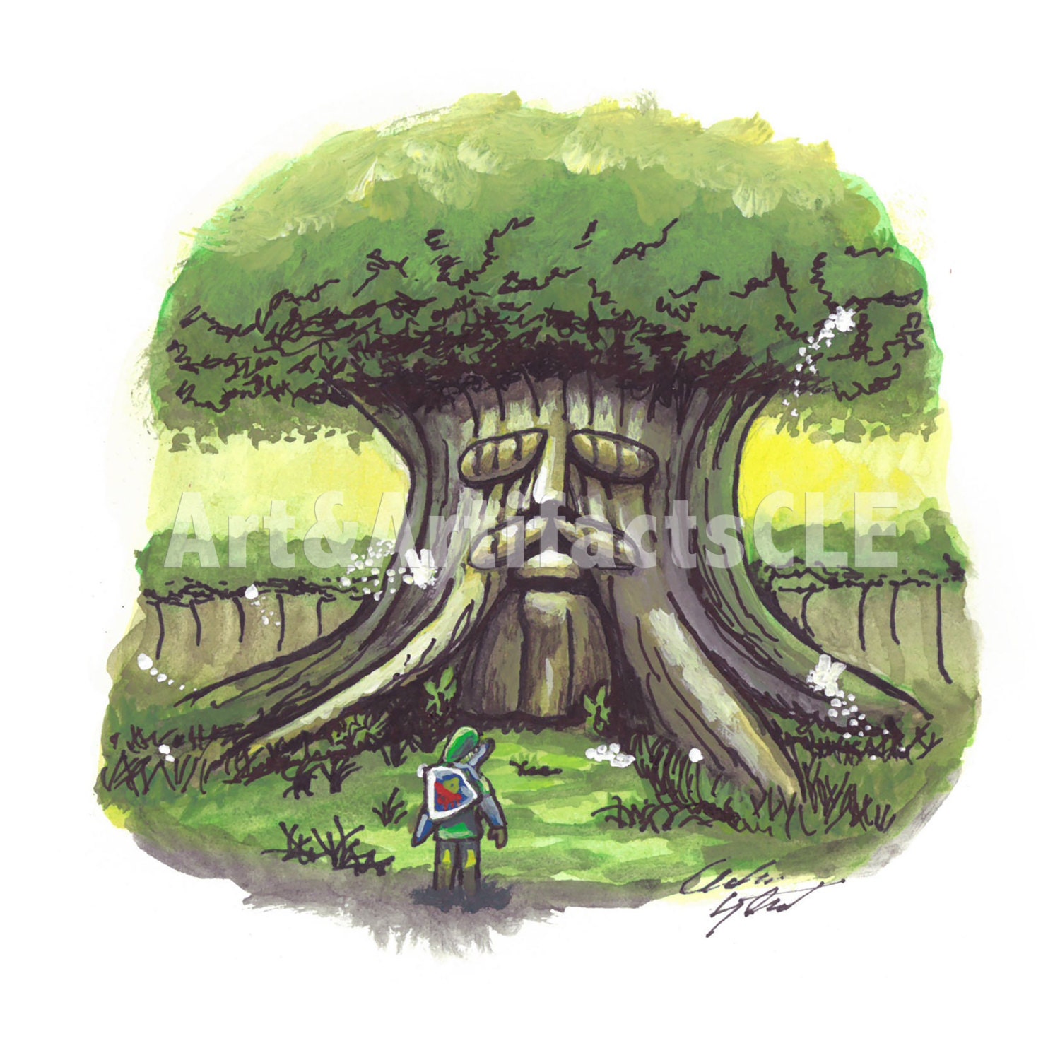 Zelda Universe on X: Official Nintendo artwork of Link at the Great Deku  Tree 🌳 from The Legend of Zelda: Ocarina of Time 🕒 #ZeldaWeeks  #OcarinaOfTime  / X