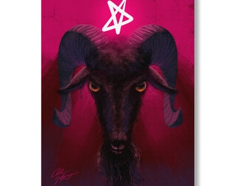 Baphomet Painting Stretched Canvas Print