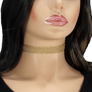Gold lace choker collar necklace Elegant feminine simple choker necklace for woman