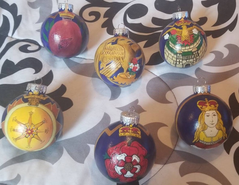 Six Wives Hand Painted Ornaments