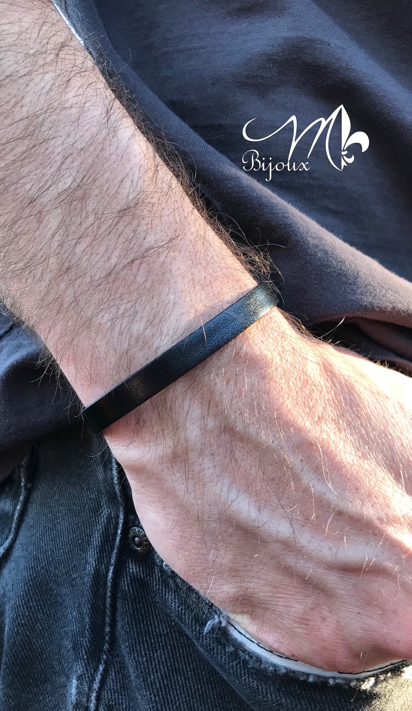 ▷ Très beau bracelet italien pour homme en cuir