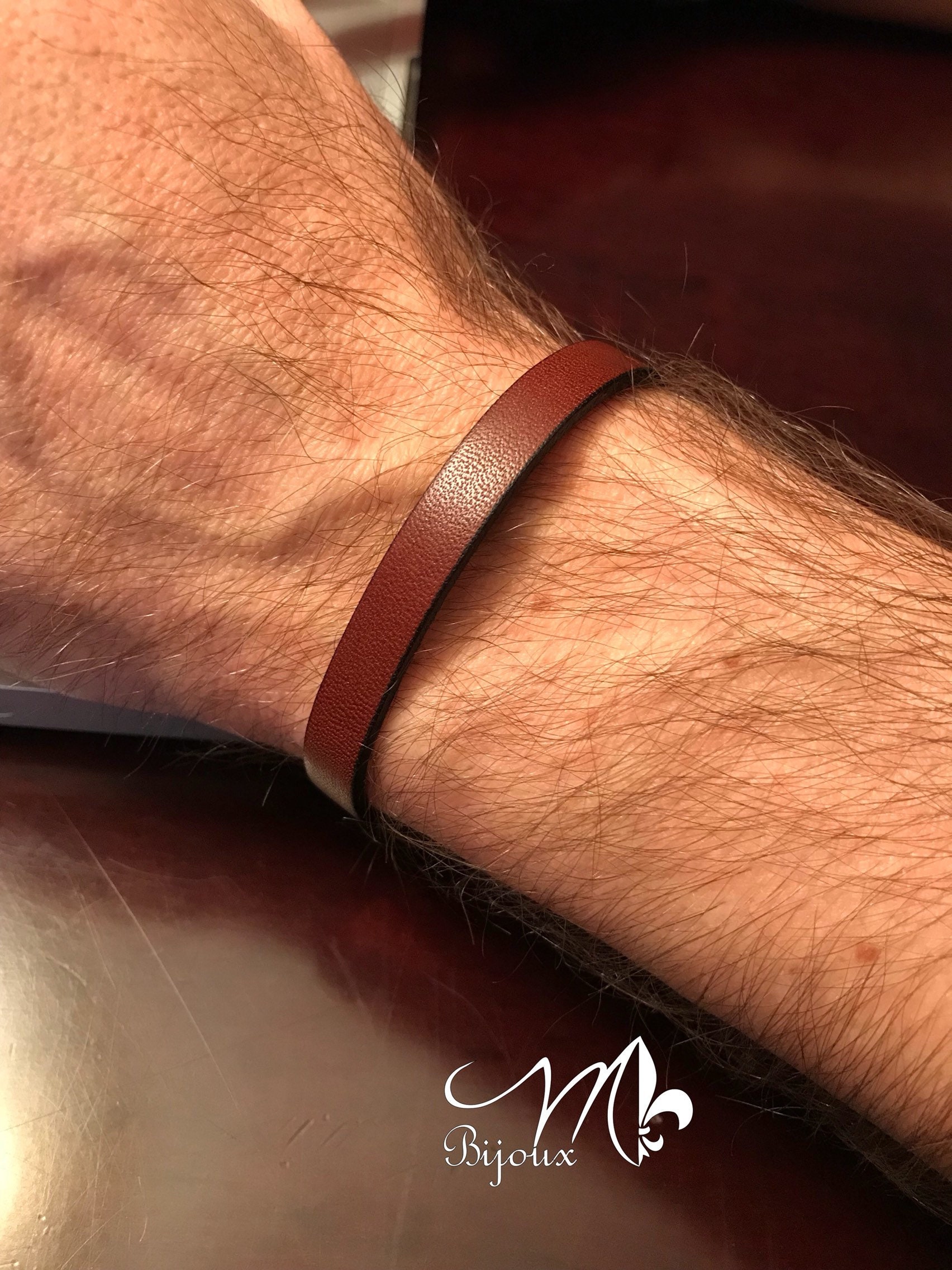 ▷ Très beau bracelet italien pour homme en cuir