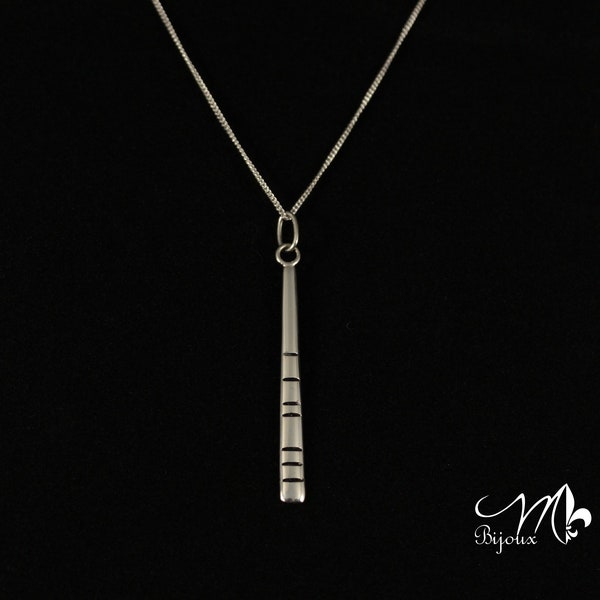 Pendentif barre; argent 925,  Cadeau femme, fait au Québec