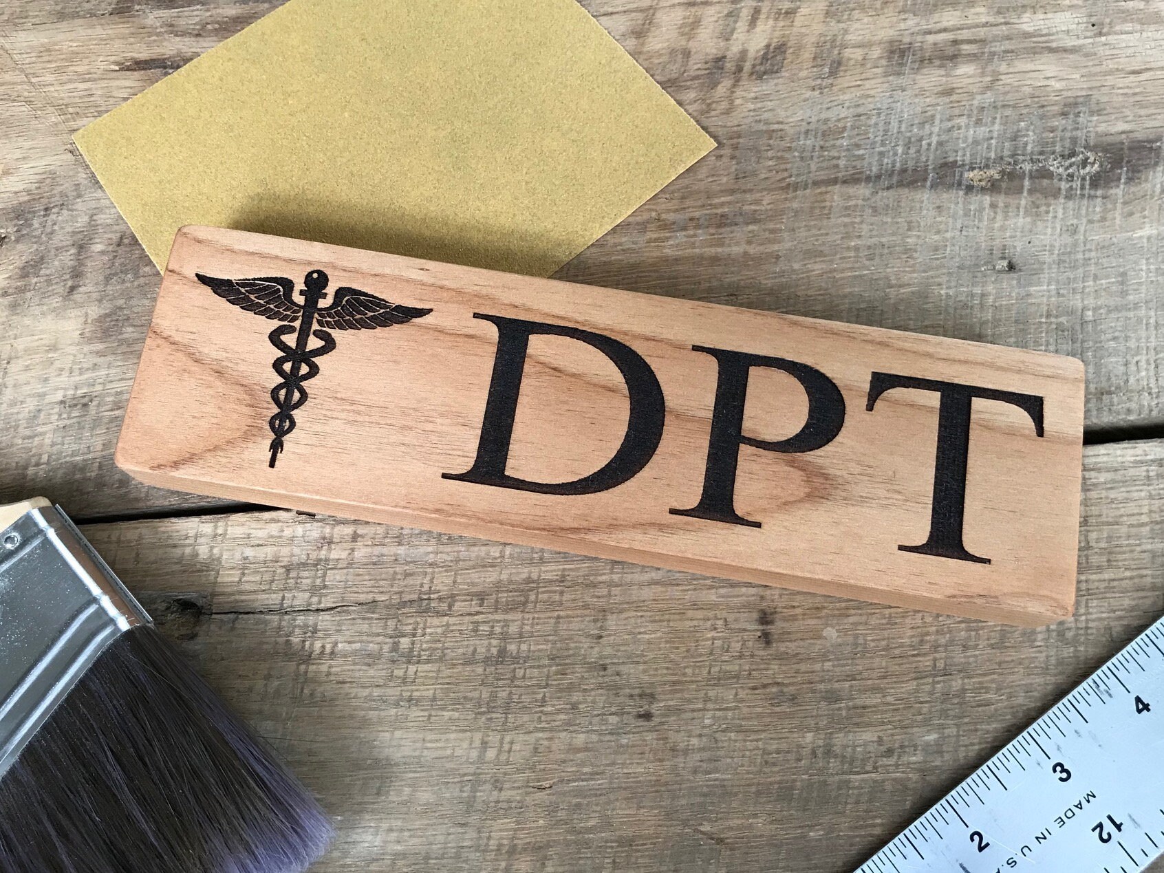 DPT, Wood Block, Laser Engraved, PT Gift, PT Graduation, Physical ...