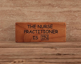 The Nurse Practitioner Is In Block Sign, Wooden Block Sign, Charlie Brown, Lucy, Peanuts, NP sign, NP Grad gift, Gift for NP, Nurse Sign, np
