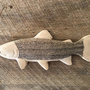 Hand Carved, Hand Painted, Wooden Trout Decor, Fish Wall Art, Lake ...