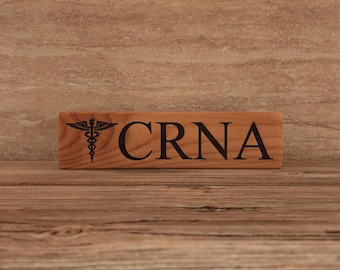 CRNA, Laser Engraved, Wood Block Sign, Registered Nurse, Anesthetist, Nurse Anesthetist, Nurse Decor, CRNA Gift, Anesthetist Sign, RN Sign