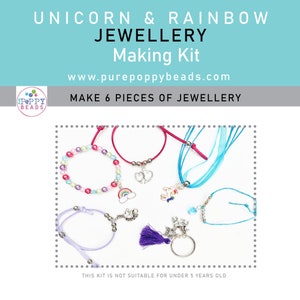 Unicorn and Rainbow Deluxe Craft & Jewellery Making Kit, Gift for Girls, Sleepover Kit image 6