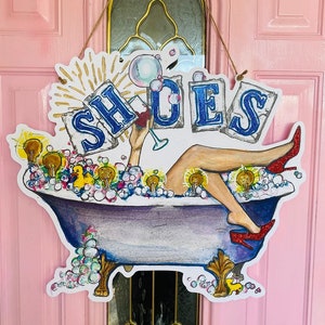 SHOES (Light) Door Hanger: New Orleans Art, New Orleans Decor, Louisiana Art, 504 Funk, Outdoor, Door Wreath, Made in NOLA