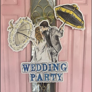 Wedding Party Door Hanger: New Orleans Art, Door Hanger, New Orleans Decor, Louisiana Art, 504 Funk, Outdoor, Door Wreath, Made in NOLA