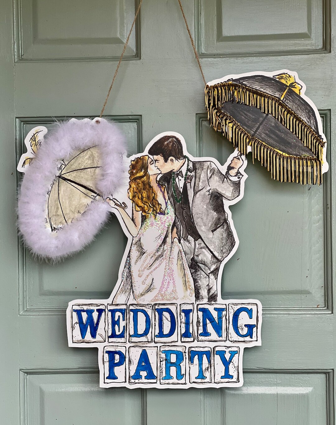 Wedding Party Door Hanger New Orleans Art, Door Hanger, New Orleans