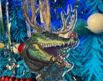 Acrylic Alligator Deer Ornament