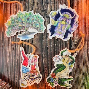 Mardi Gras Christmas Ornament 4 pack
