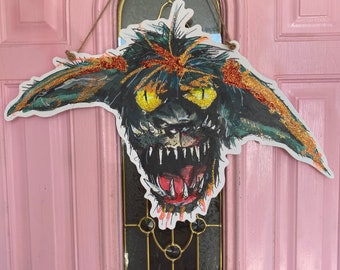 Rougaroo from the Zoo Door Hanger: New Orleans Art, New Orleans Decor, Louisiana Art, 504 Funk, Outdoor, Door Wreath, Made in NOLA