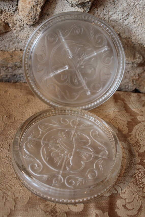 vintage wine bottle and glass coasters