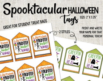 Spooktacular Halloween Gifts Tags | Halloween Party Tags | Student Party Favor Tags