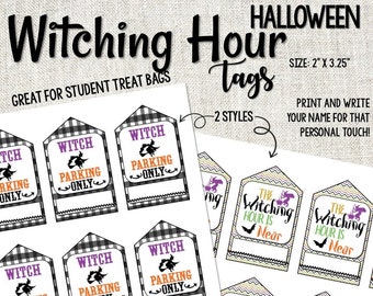 Halloween Gift Tags | Witching Hour Halloween | Student Gift Tags | Party Gift Tags