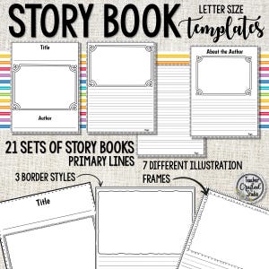 Printable Storybook Templates for Kids | Primary Writing Pages with Borders & Illustration Boxes