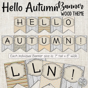 Printable Hello Fall Banner - Holiday Banner - Fall Banner - Classroom Banner - Bulletin Banner