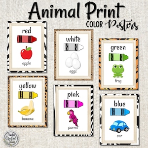 Animal Print Color Posters | Classroom Posters | Safari Classroom decor