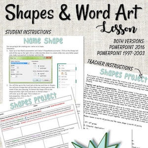 Afstandsonderwijs Powerpoint Vormen en Woordkunst Les - Kunstles