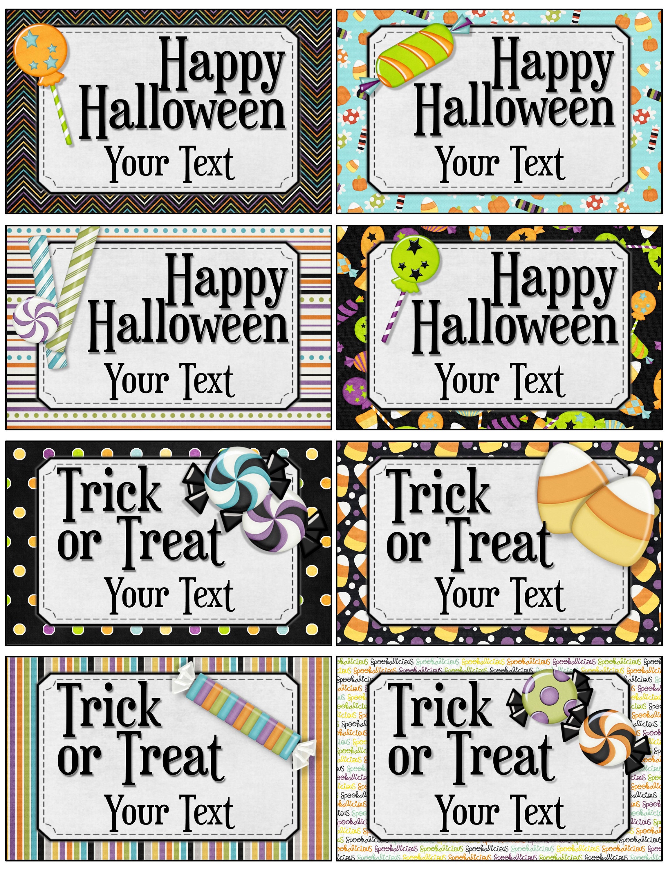 Halloween Candy Party Tags Student Halloween Tags Holiday - Etsy UK