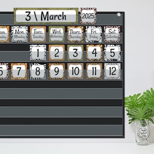 Animal Print Mini Calendar Set | Classroom Calendar | Pocket Calendar ...