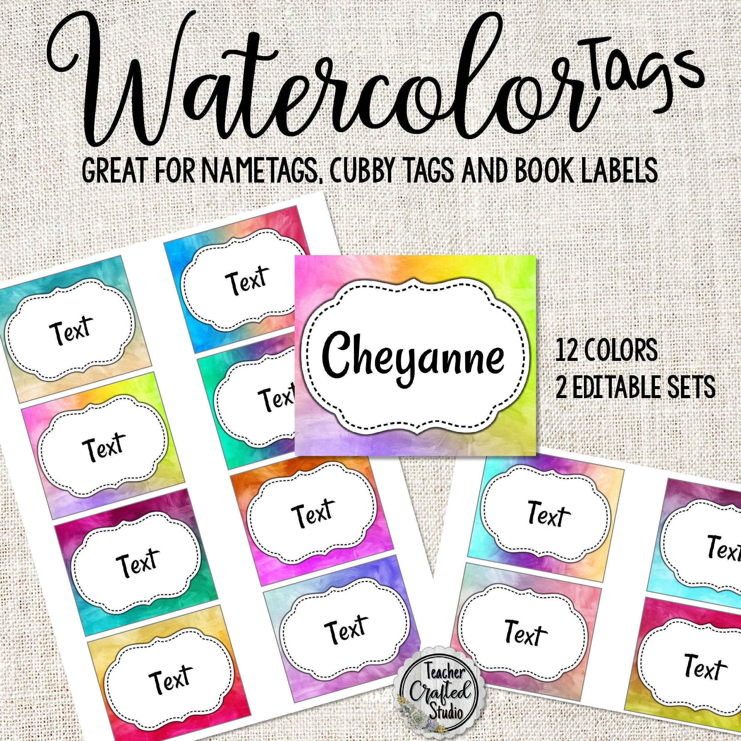 Printable Watercolor s Editable Organizational s Etsy
