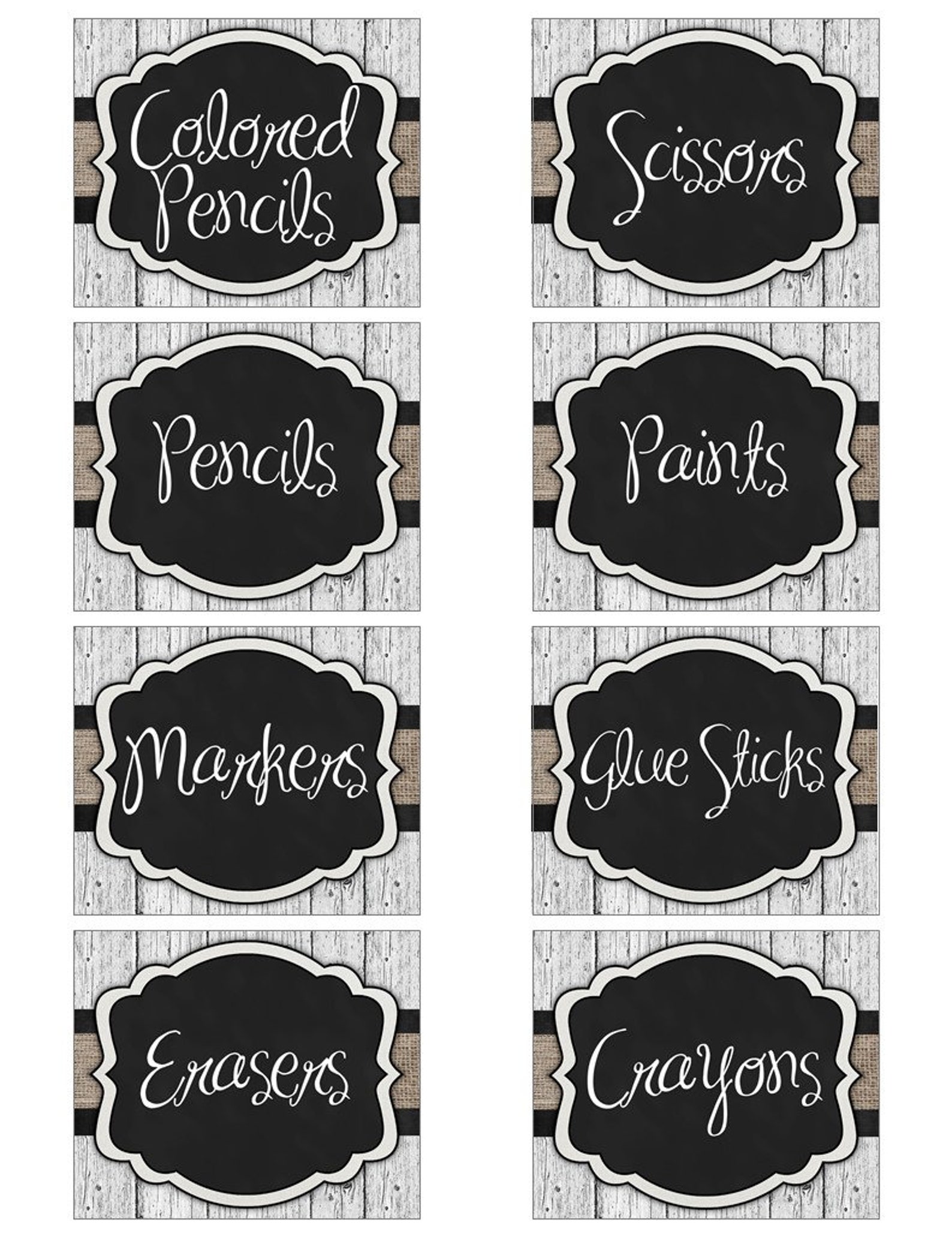 Printable Rustic Farmhouse Tags - Classroom Tags - Cubby Tags ...