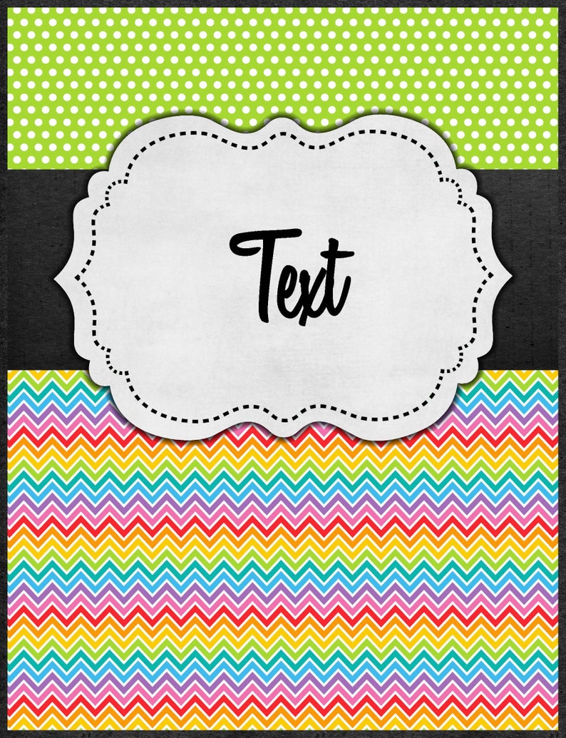 Rainbow Sprinkles Binder Covers Spines and Tags Editable Etsy