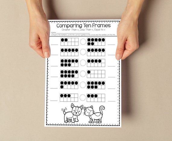 no prep comparing numbers worksheets greater than less etsy australia