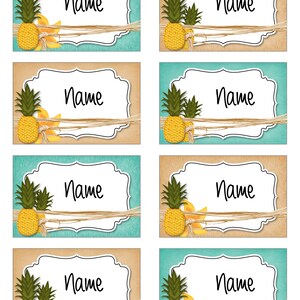 Pineapple Tags | Tropical Party Tags | Classroom Name Tags | Birthday ...