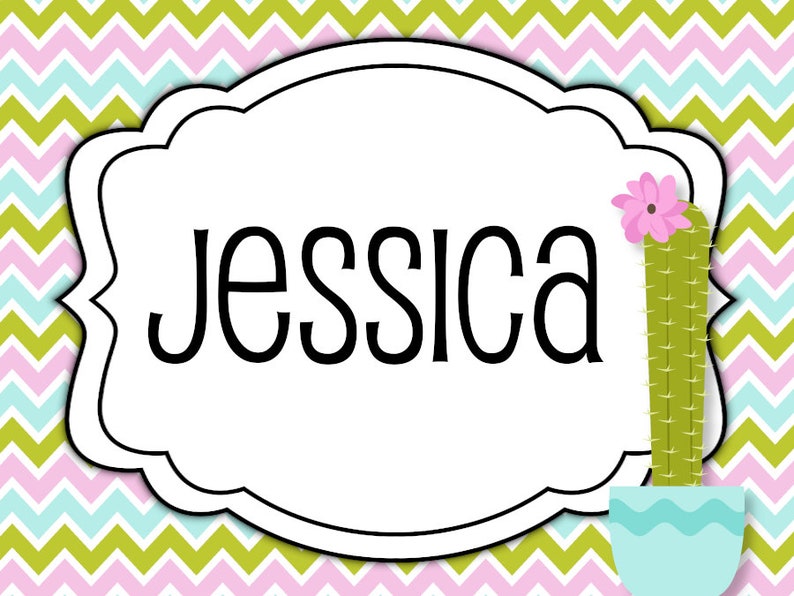 Organizing Tags Printable Cactus Tags Classroom Tags Coat hook Tags Teacher tools