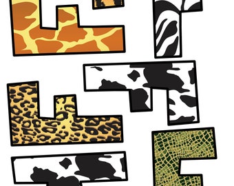  266 Pcs Animal Prints Letters Cutout Safari Classroom  Decorations Letters Letter and Number Combo Pack Set for Kids Bulletin Board  Display Home School Classroom Decor : Office Products