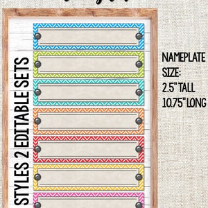 Printable Chevron Brights Desktop Nameplates Wall Labels Name Tags ...