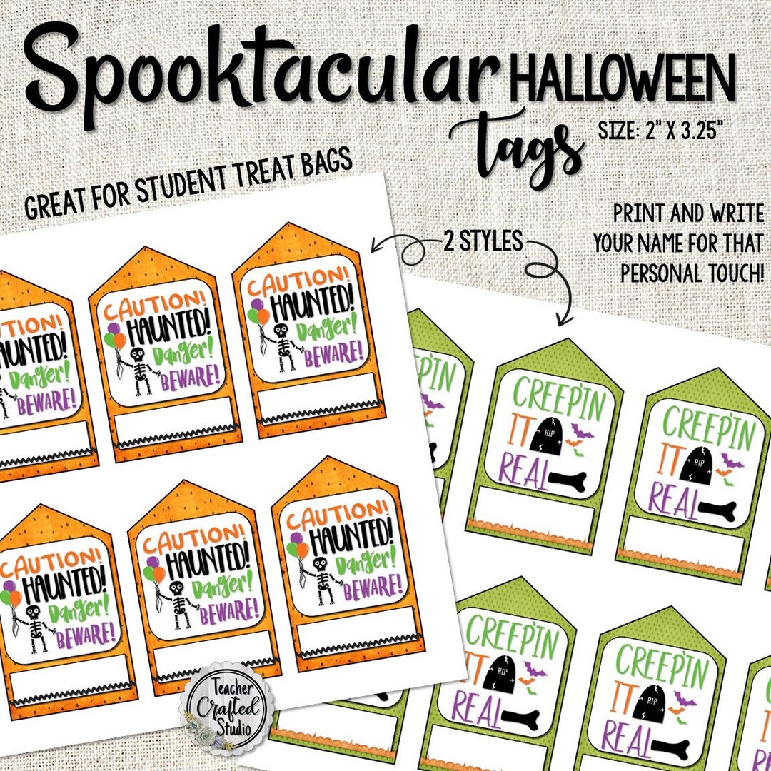 Spooktacular Halloween Gifts Tags Halloween Party Tags - Etsy