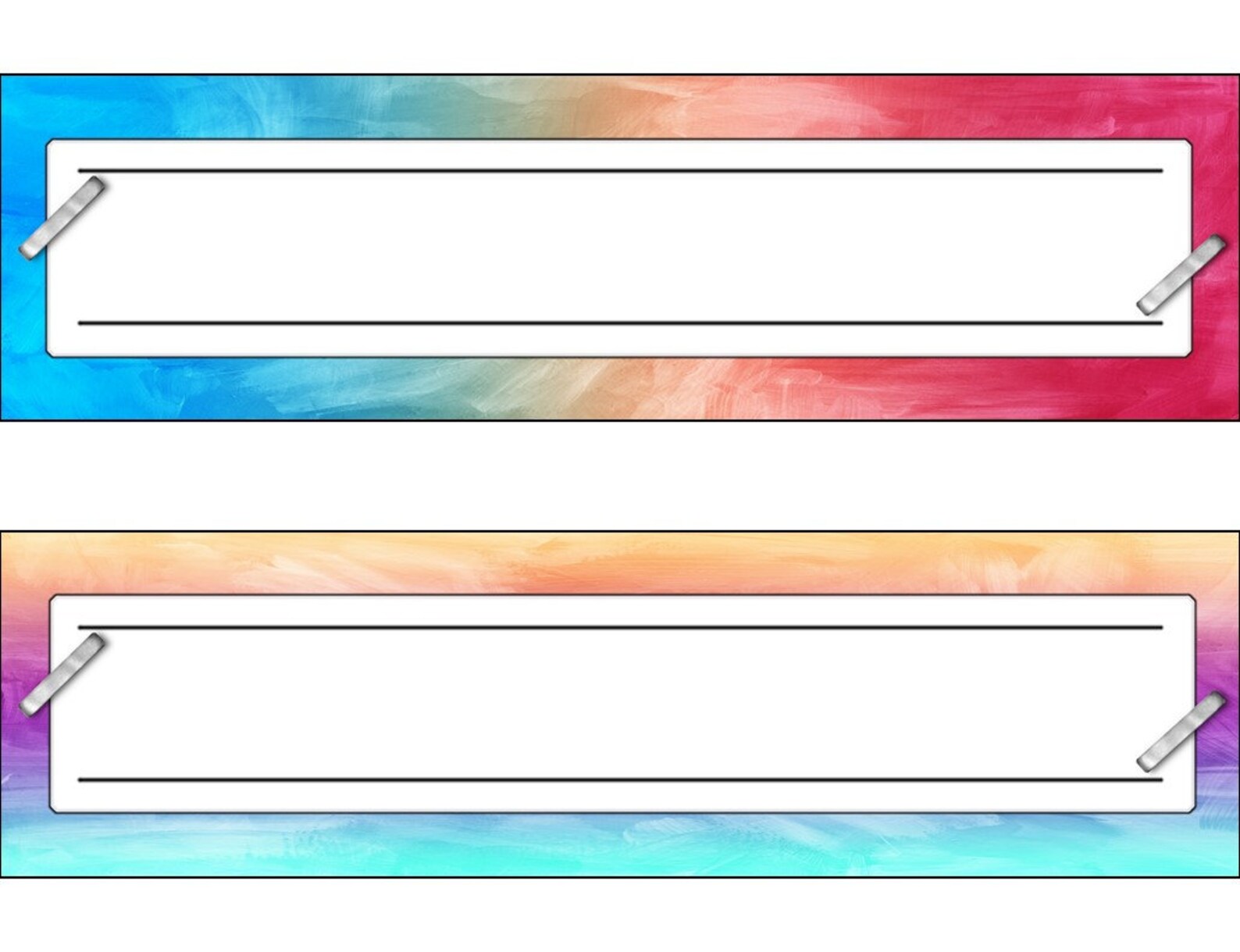 Printable Watercolors Desktop Nameplates Wall Labels Name Etsy